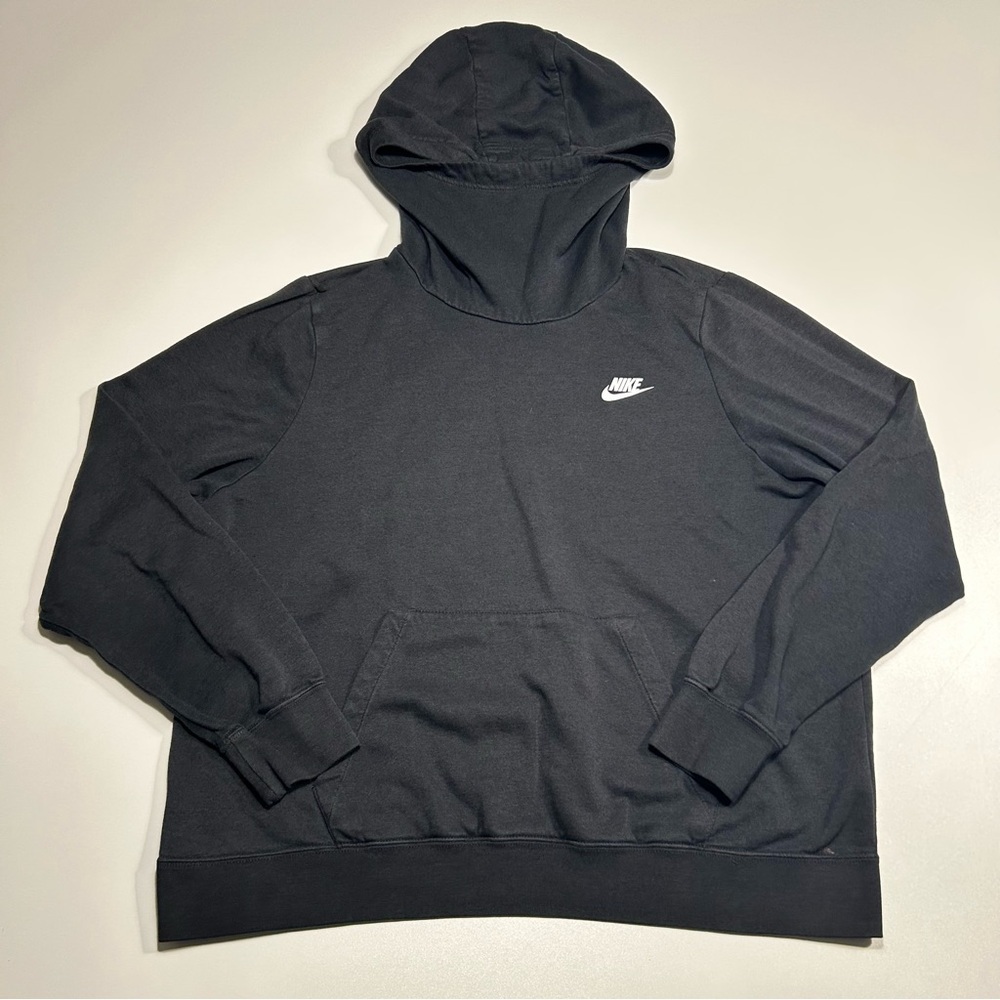 Nike Men’s Sportswear High Neck Funnel Black Pullover Face Mask Hoodie Size XL